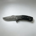 PH03-3 Folding Knife – Bear Etch, Wood Inlay