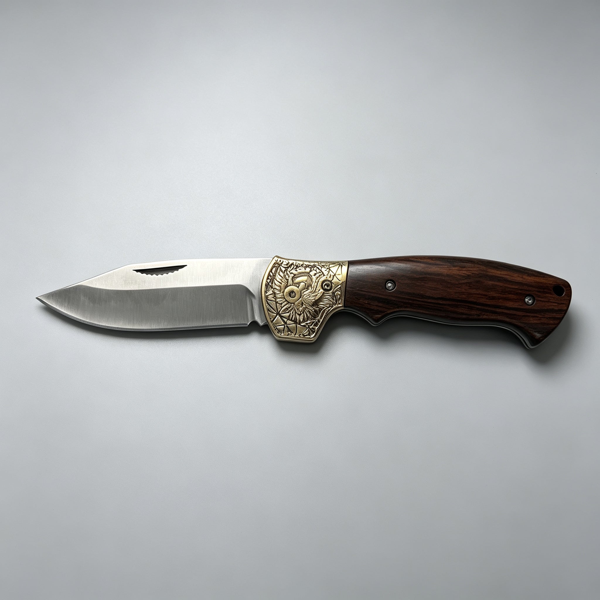 T-04 Folding Knife – 9Cr13, Copper & Wood
