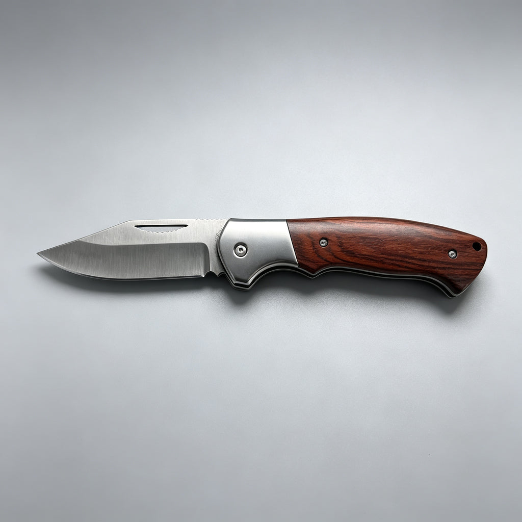 T-08 Folding Knife – 5Cr13, Steel & Wood