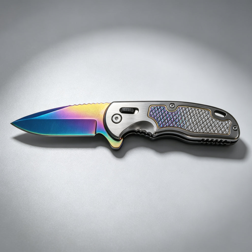 PH07 Folding Knife – Rainbow Titanium