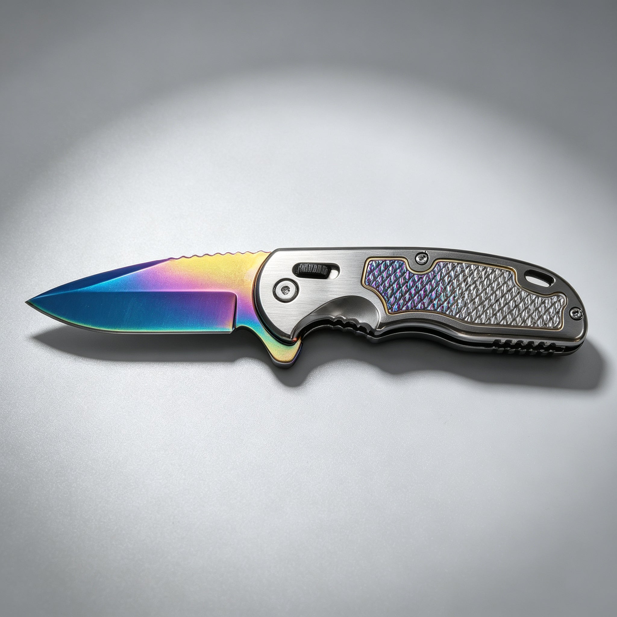 PH07 Folding Knife – Rainbow Titanium