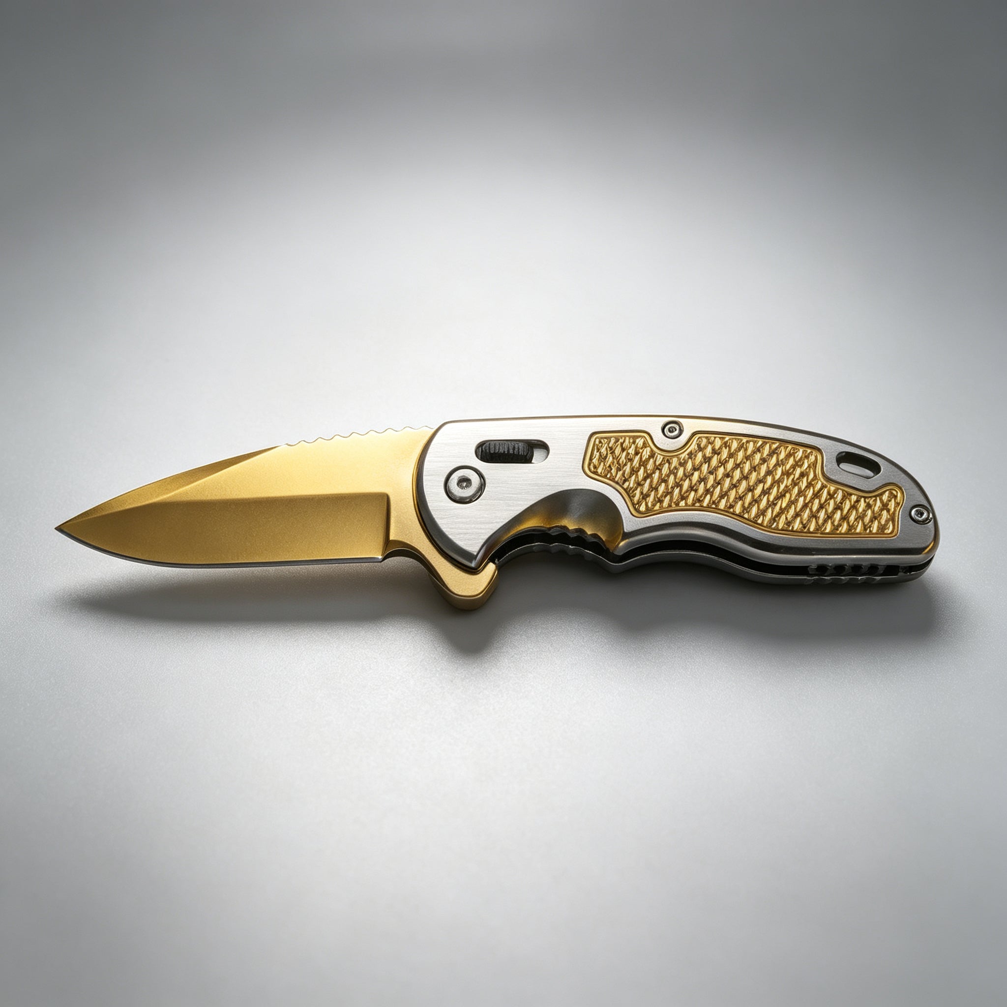 PH05 Folding Knife – Gold Titanium