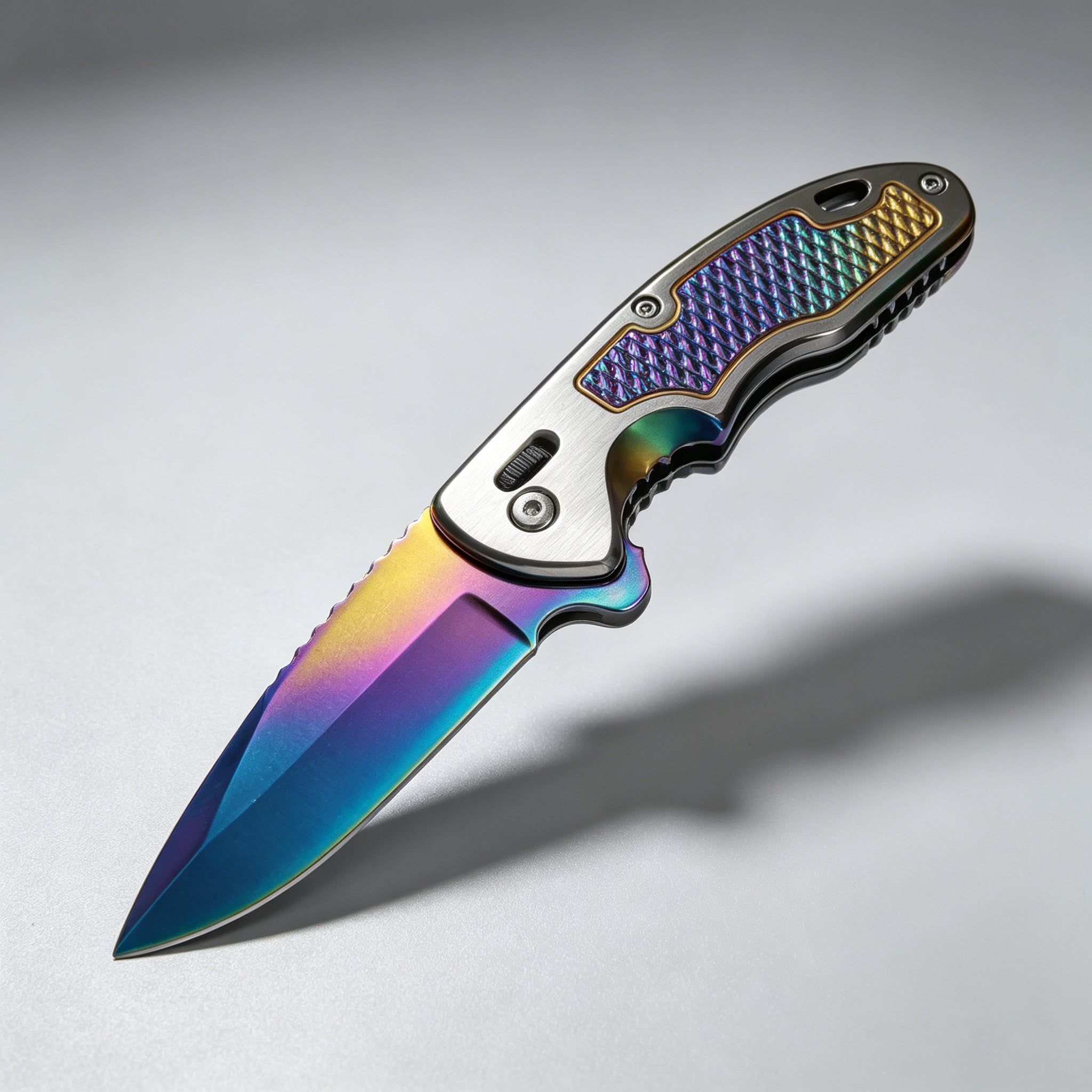 PH07 Folding Knife – Rainbow Titanium