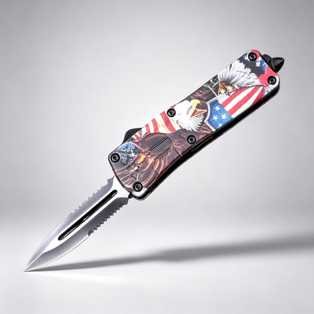 F145-1 Folding Knife Double-Edge Serrated – 170mm · 210g