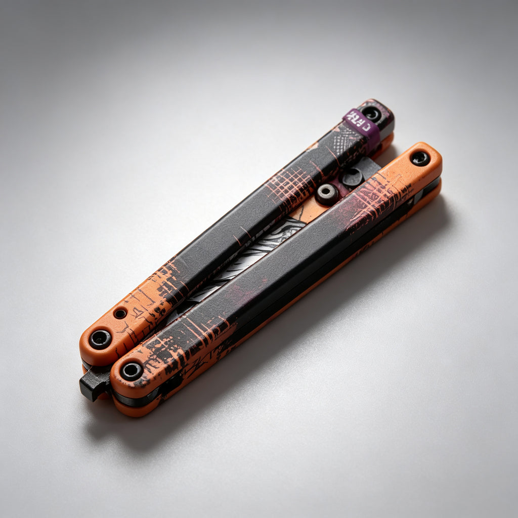 PH02-1 Butterfly Knife – Orange Graffiti
