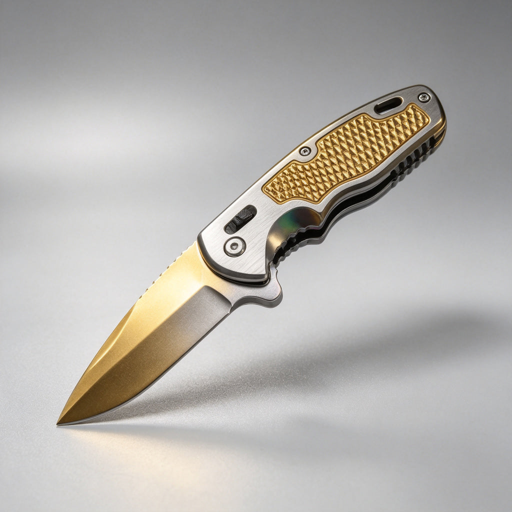 PH05 Folding Knife – Gold Titanium