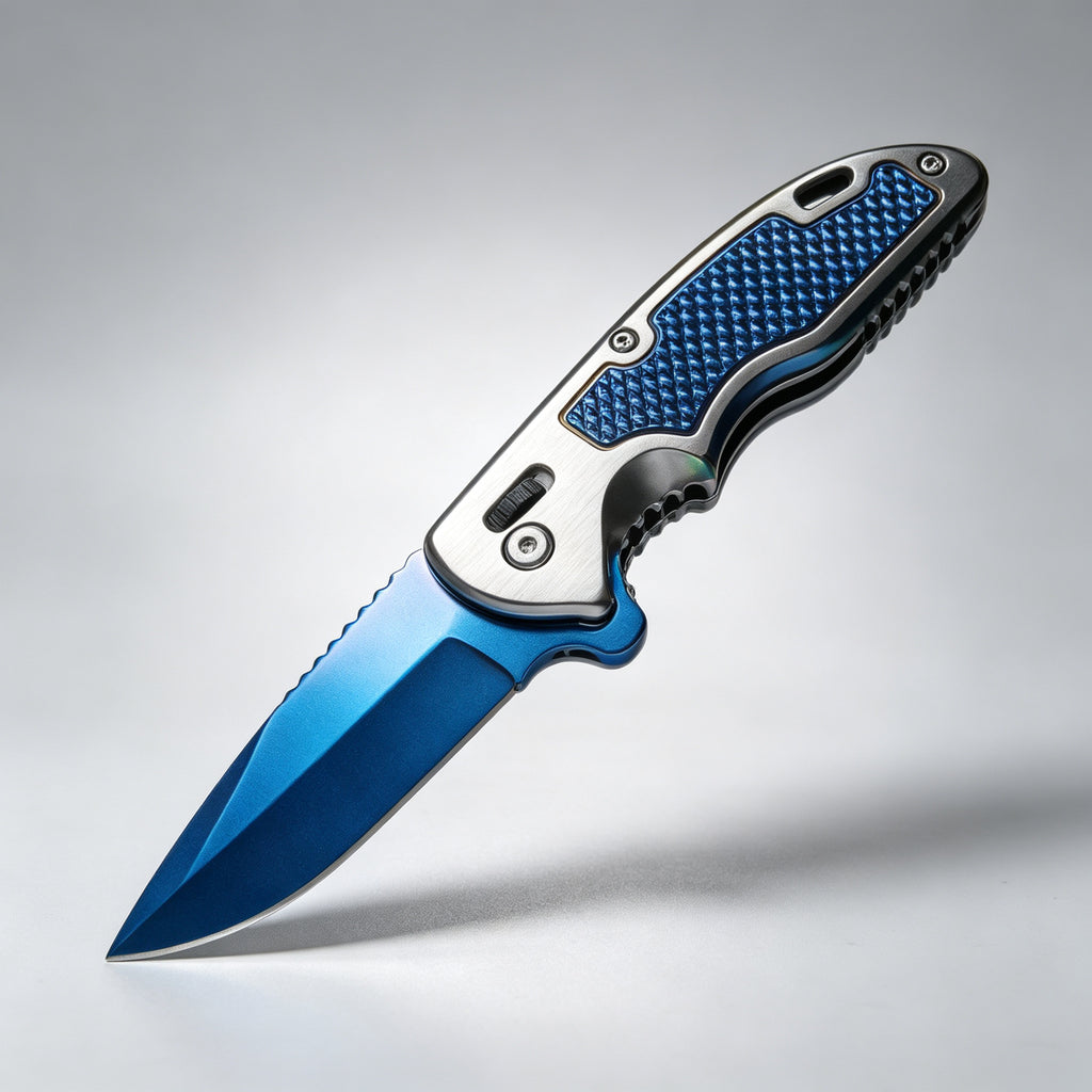 PH06 Folding Knife – Blue Titanium