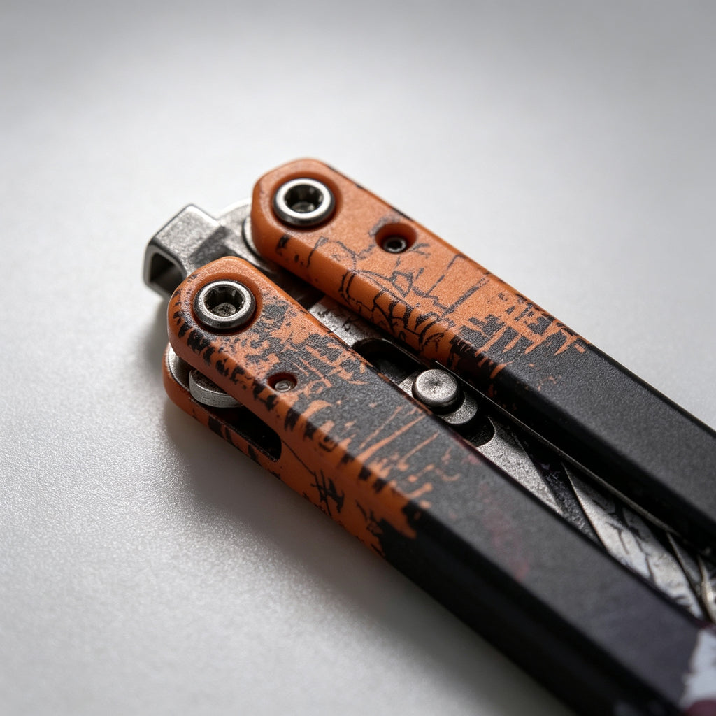 PH02-1 Butterfly Knife – Orange Graffiti