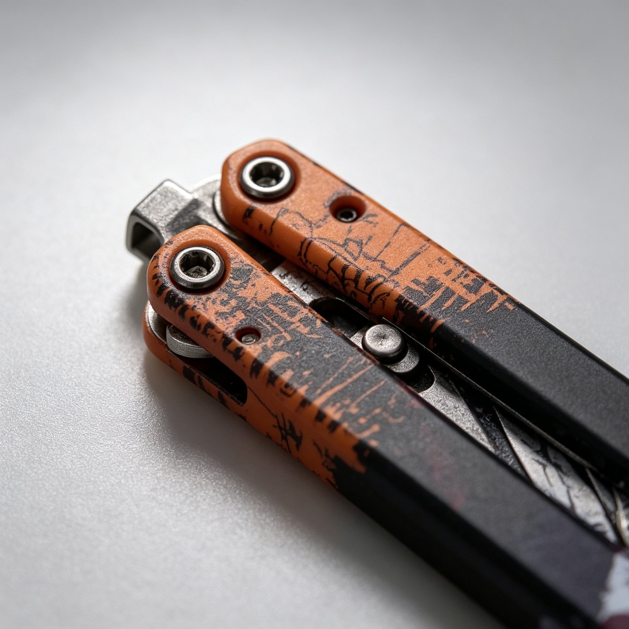 PH02-1 Butterfly Knife – Orange Graffiti