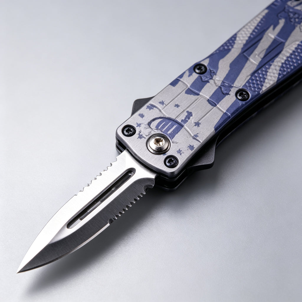 F145-7 Folding Knife Double-Edge Serrated – 170mm · 210g