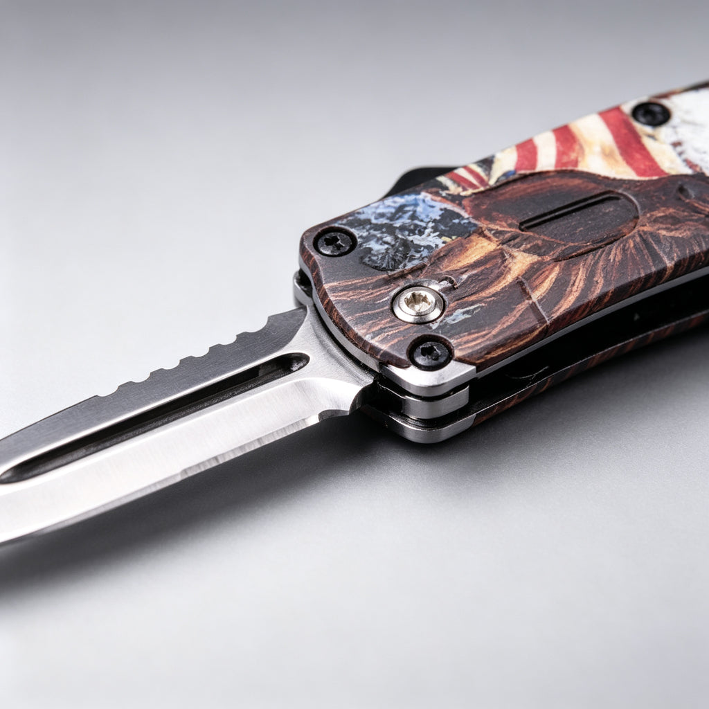 F145-1 Folding Knife Double-Edge Serrated – 170mm · 210g